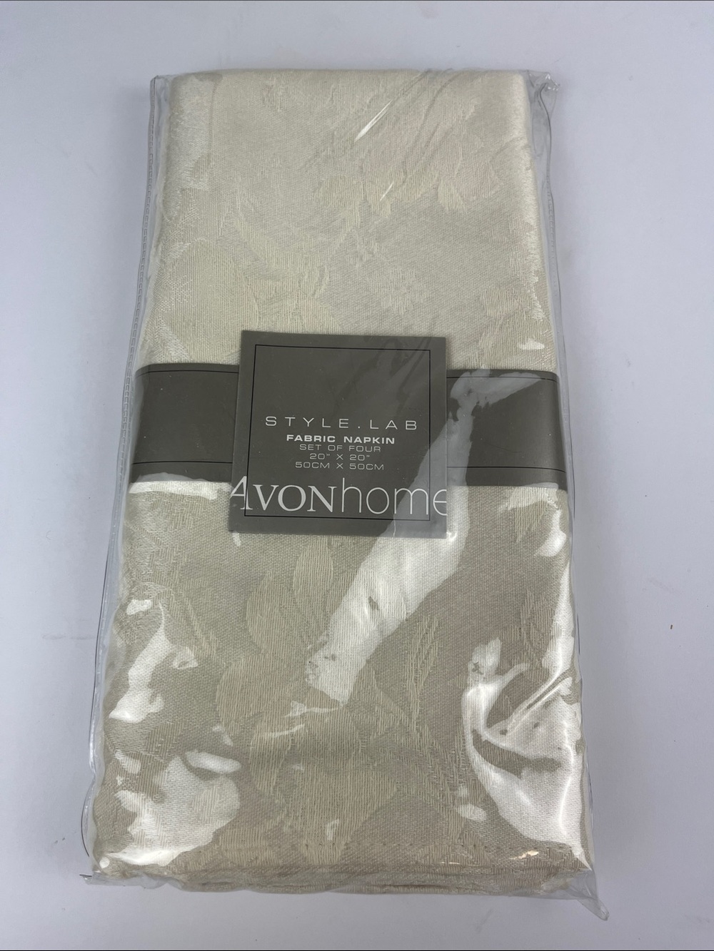 4 Vintage Floral Cloth Napkins 
- color: Bone